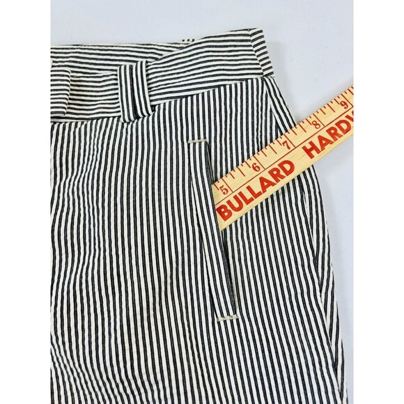 Ann Taylor Loft Seersucker Marisa Capri Pants Blue Stripes Size Petite 4 4P  EUC - Picture 10 of 12